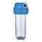 PLASTIC DEVICE WITH TRANSPARENT CONTAINER UNDER THE COUNTER FOR WATER FILTER 1/2 - 1 1/2 INCHES