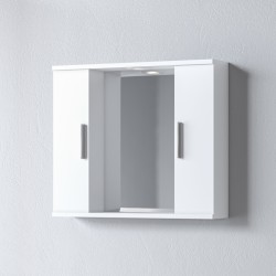 ALON 65 - WHITE MIRROR 65x15x56 WITH TWO CABINETS AND LED