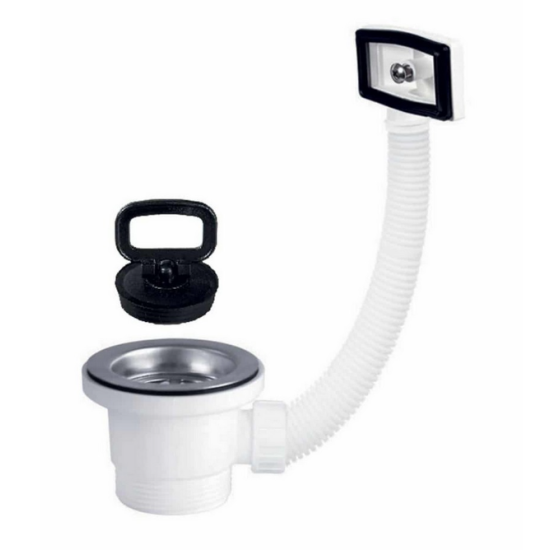 - SMALL SINK VALVE WITH RECTANGULAR OVERFLOW