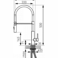 FERRO LIBRETTO - SINK FAUCET WITH FLEXIBLE SHOWER AND SUPPORT