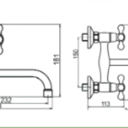 FERRO RETRO BRONZE - WALL SINK FAUCET