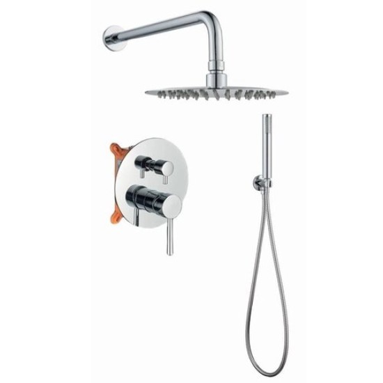 FITTED BATHROOMS - PURE INTERFLEX - BUILT-IN BATHROOM MIX SET TWO FLOWS CHROME - 087717