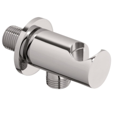 WALL-MOUNTED BRASS SUPPLY WITH MINIMAL CHROME BRACKET 1/2'