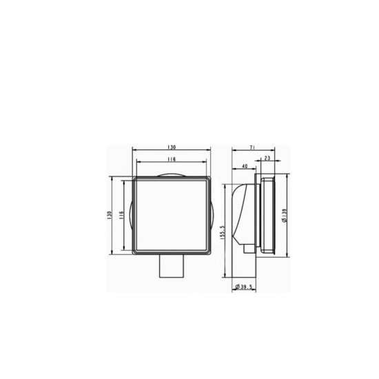 - TILE FLOOR DRAIN 13X13 SPHERA