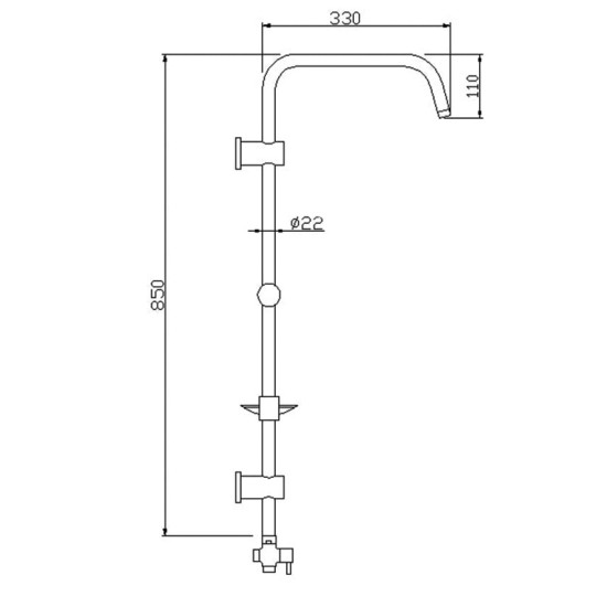 SHOWER COLUMNS - Expanding shower column TONDO CHROME (53230-1)