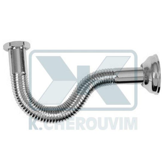 BATHROOM ACCESSORIES - Siphon 50 cm BRASS CHROME FLEXIBLE SPIRAL 1 & quot; 1/4 X Φ32 WITH ROSETTE