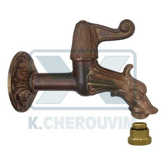 CANOLEN SWITCHES - CANOULA N.147 / R BRONZE HALF TURN WITH LARGE ROSETTE, FILTER AND BREAST 3/8