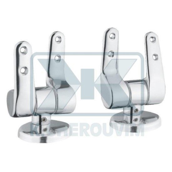 BOILER ACCESSORIES - HEAVY TYPE HINGES WITH SHOCK ABSORBERS FOR WC BATHROOM COVER WITH STAINLESS STEEL SCREWS (SET OF 2 PIECES)